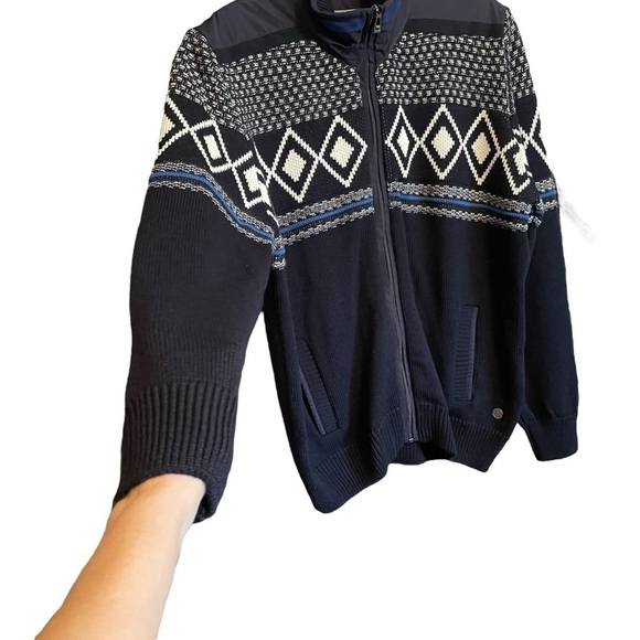 Impulso Made in Italy-50% Wool-Zip up Cardigan-Diamond Design- Size XXL-EU/XL US - Picture 4 of 15